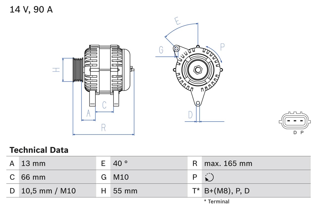 BOSCH Alternátor 0986082430 1