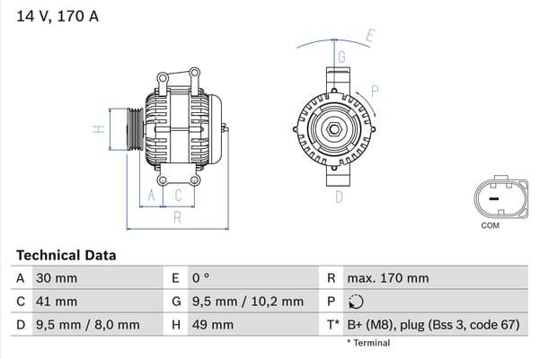 BOSCH Alternátor 0986082480 1