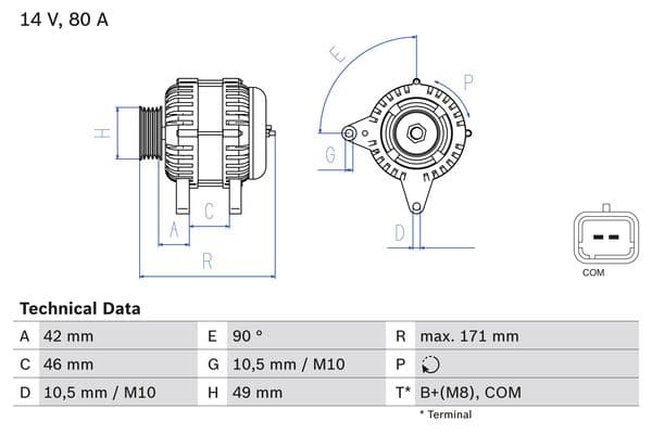 BOSCH Alternátor 0 986 082 740 1