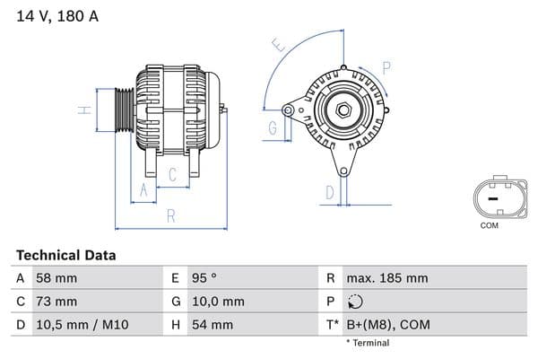 BOSCH Alternátor 0 986 082 850 1