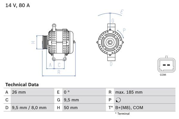 BOSCH Alternátor 0986082880 1
