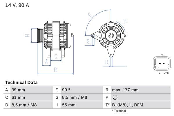 BOSCH Alternátor 0986083190 1