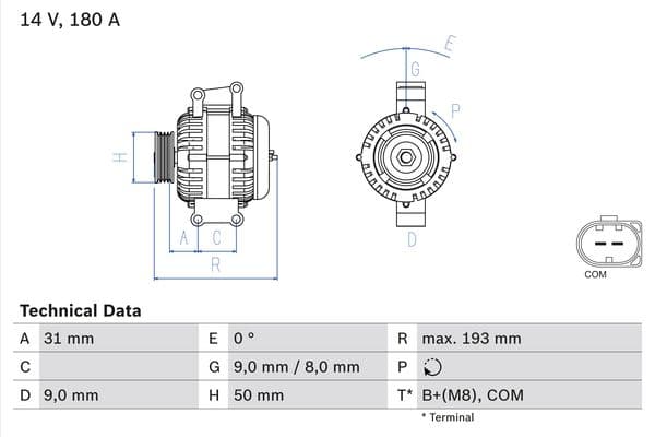 BOSCH Alternátor 0 986 083 220 1