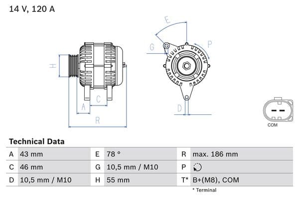 BOSCH Alternátor 0 986 083 290 1