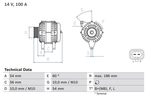 BOSCH Alternátor 0 986 083 400 1