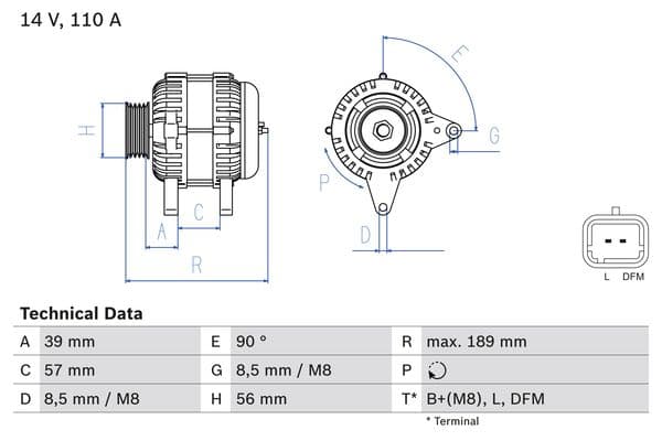 BOSCH Alternátor 0986083440 1