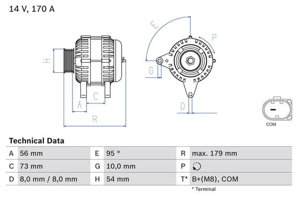 BOSCH Alternátor 0 986 083 470 1