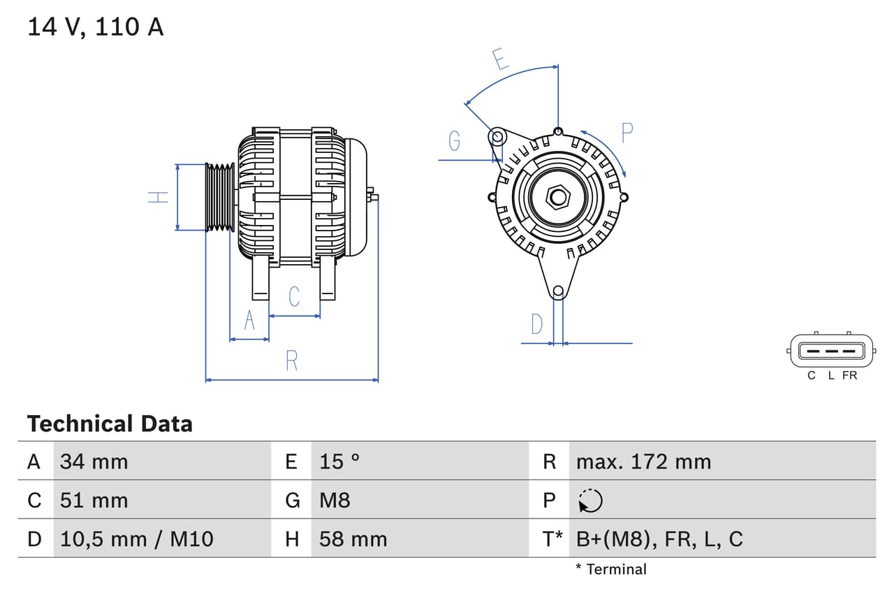 BOSCH Alternátor 0986083520 1
