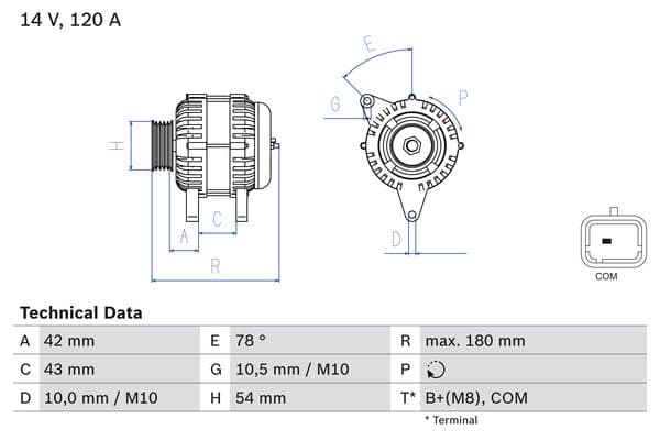 BOSCH Alternátor 0986083800 1