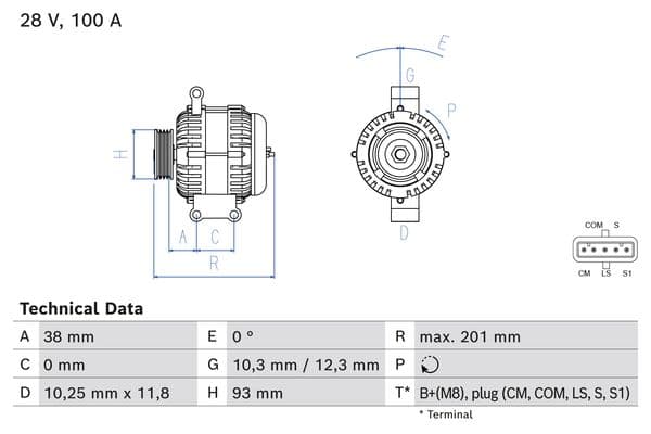 BOSCH Alternátor 0 986 084 290 1