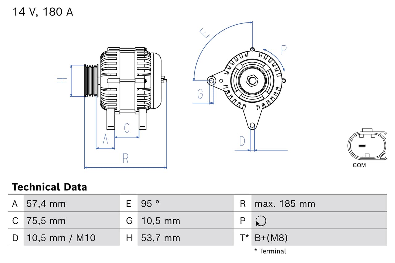 BOSCH Alternátor 0 986 084 660 1