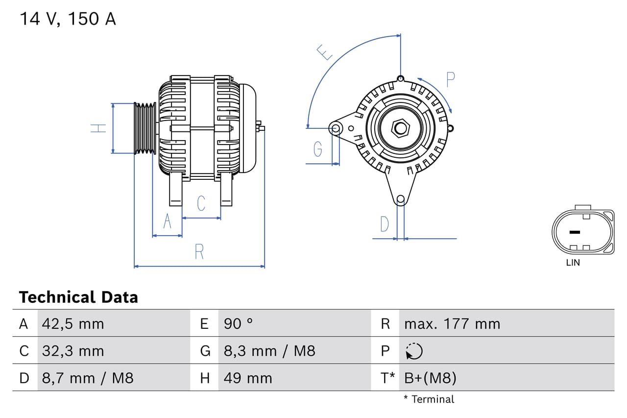 BOSCH Alternátor 0 986 084 700 1