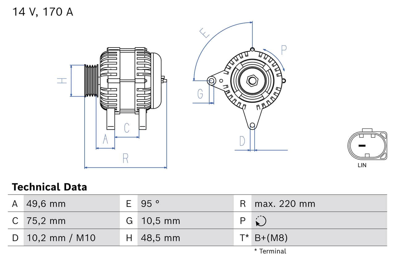 BOSCH Alternátor 0 986 084 740 1