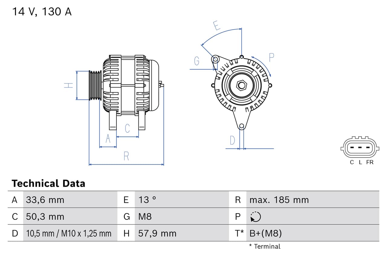 BOSCH Alternátor 0 986 085 610 1