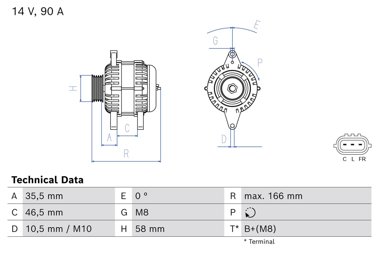 BOSCH Alternátor 0 986 085 660 1