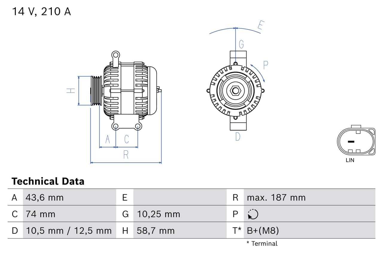BOSCH Alternátor 0 986 085 670 1