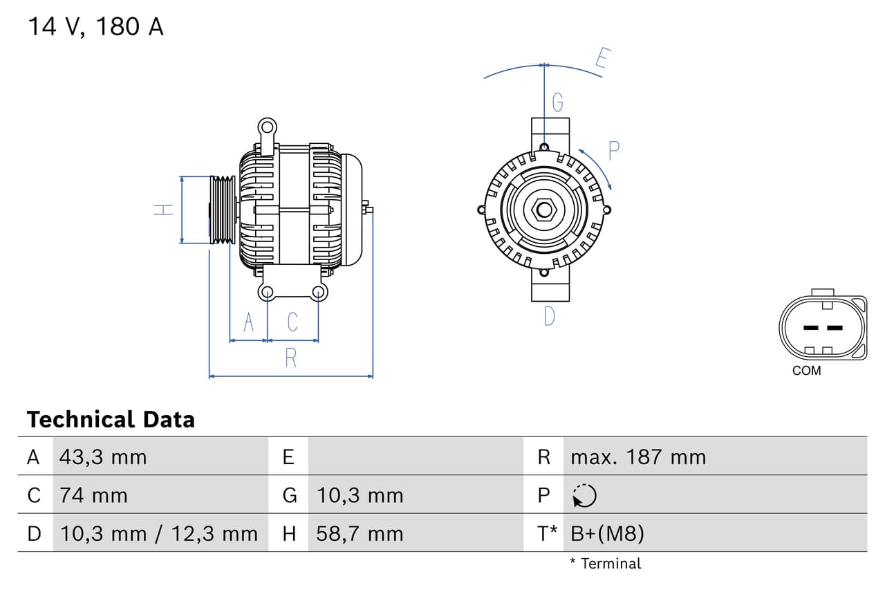 BOSCH Alternátor 0 986 085 970 1