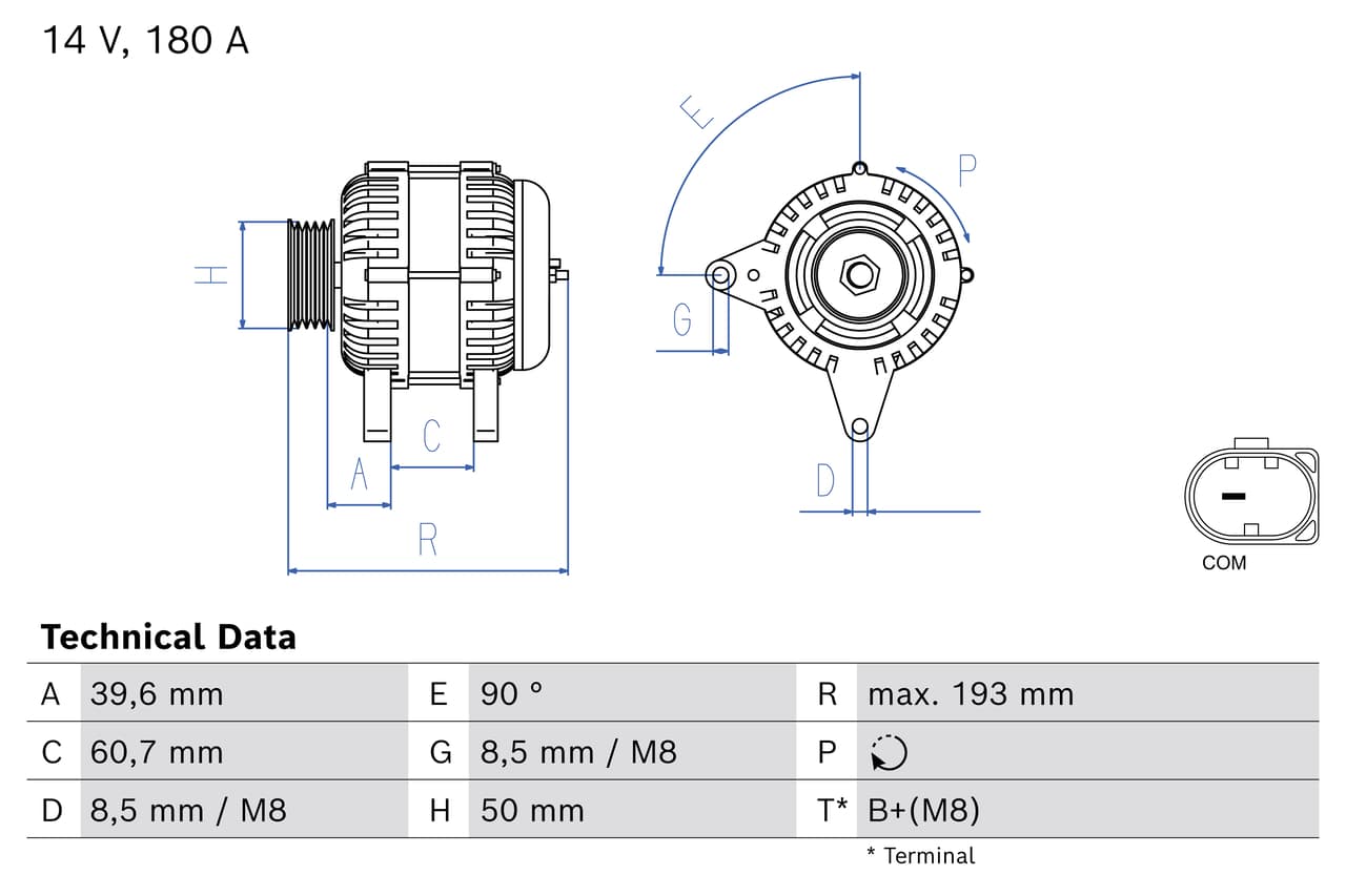 BOSCH Alternátor 0 986 085 980 1