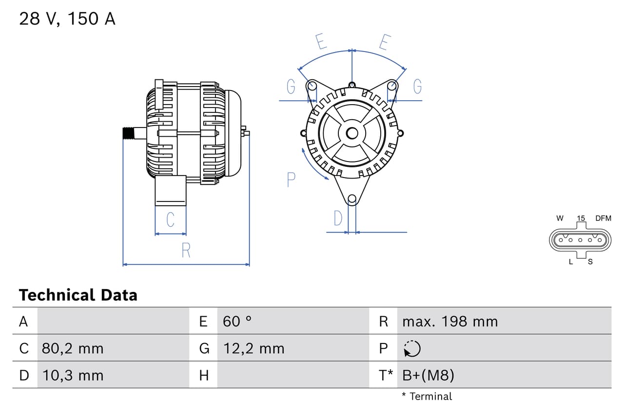 BOSCH Alternátor 0 986 085 990 1