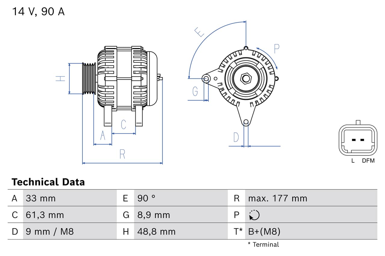 BOSCH Alternátor 0 986 086 230 1