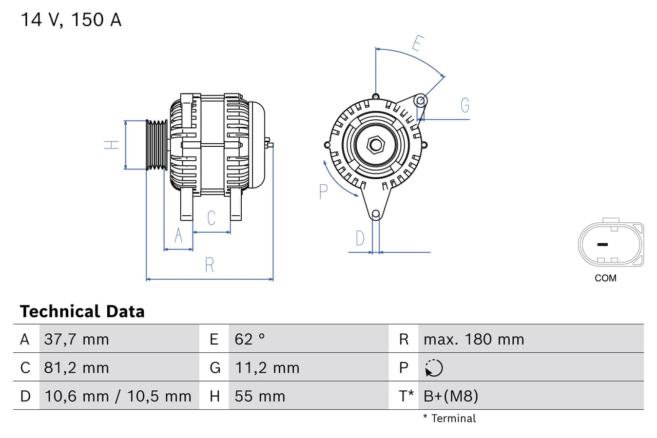 BOSCH Alternátor 0 986 087 230 1