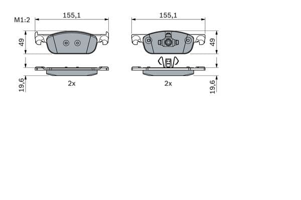 BOSCH Sada brzdových platničiek kotúčovej brzdy 0986424021 1