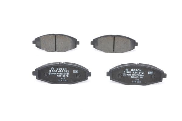BOSCH Sada brzdových platničiek kotúčovej brzdy 0986424512 1