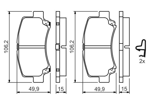 BOSCH Sada brzdových platničiek kotúčovej brzdy 0986424626 1
