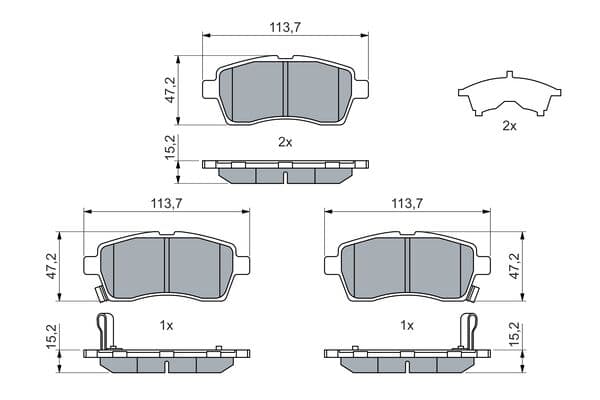 BOSCH Sada brzdových platničiek kotúčovej brzdy 0 986 460 075 1