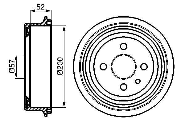 BOSCH Brzdový bubon 0986477018 1