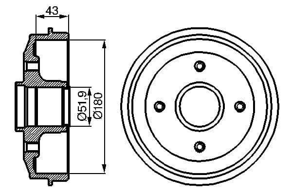 BOSCH Brzdový bubon 0 986 477 020 1