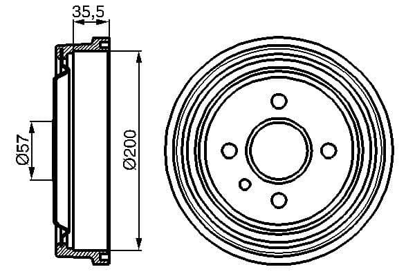 BOSCH Brzdový bubon 0986477021 1