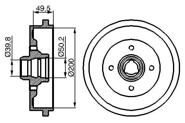 BOSCH Brzdový bubon 0986477041 1