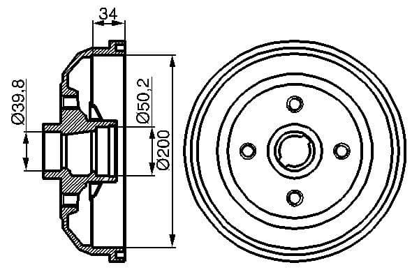 BOSCH Brzdový bubon 0986477056 1