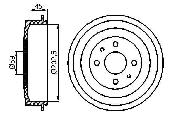BOSCH Brzdový bubon 0986477109 1