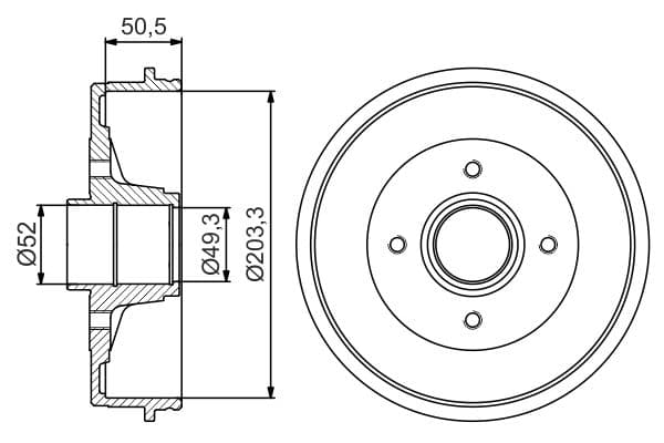 BOSCH Brzdový bubon 0 986 477 197 1