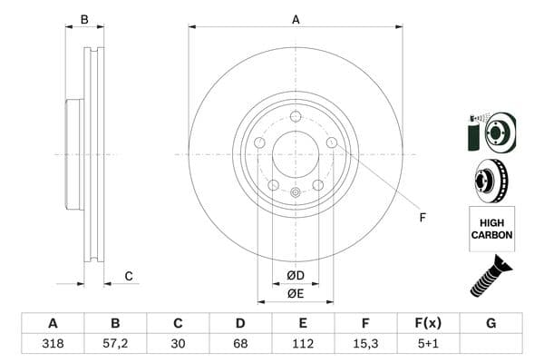 BOSCH Brzdový kotúč 0 986 479 E49 1