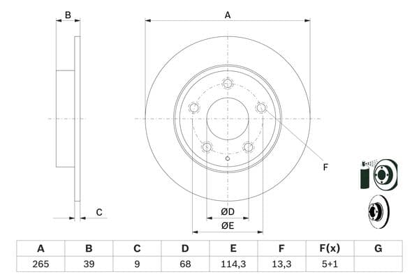 BOSCH Brzdový kotúč 0 986 479 E54 1
