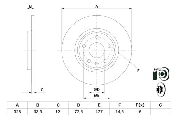 BOSCH Brzdový kotúč 0986479E57 1