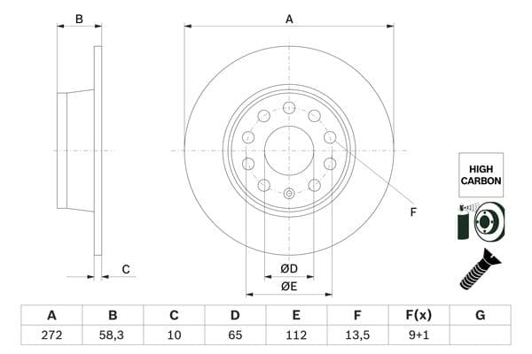 BOSCH Brzdový kotúč 0 986 479 F23 1