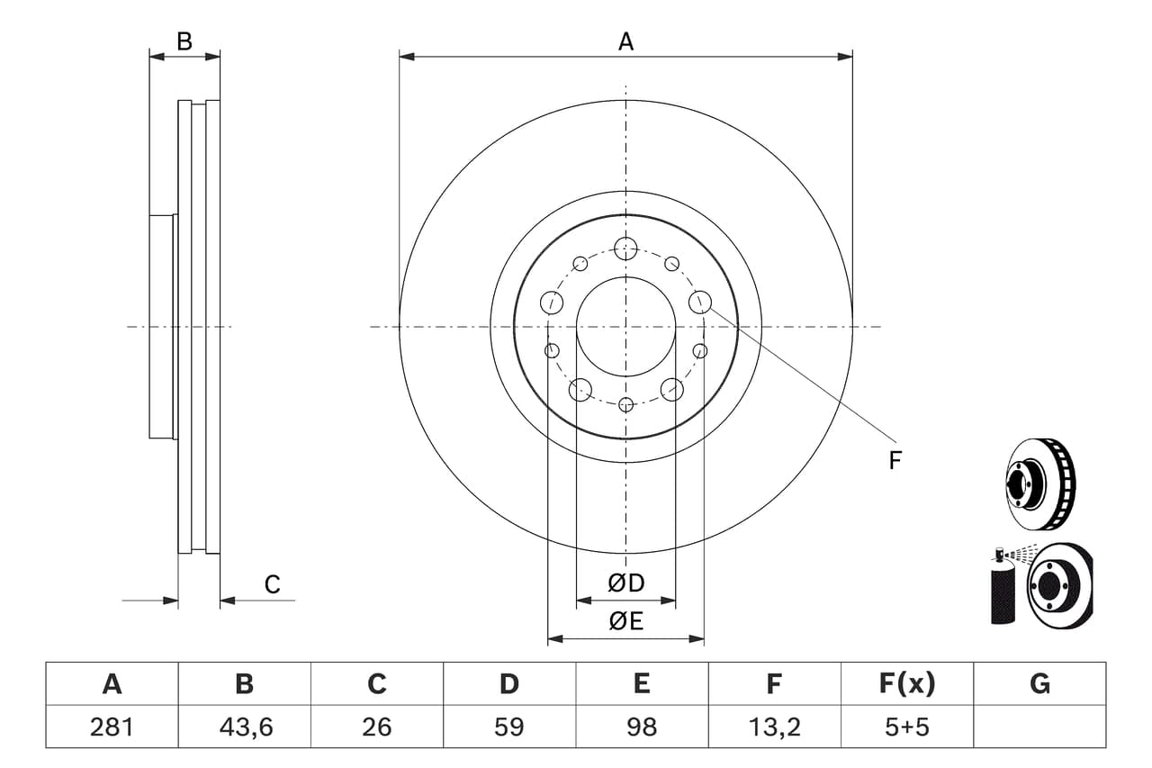 BOSCH Brzdový kotúč 0 986 479 J45 1