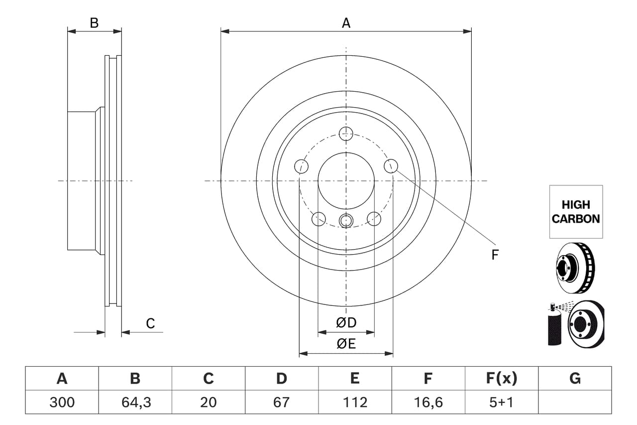 BOSCH Brzdový kotúč 0 986 479 J70 1
