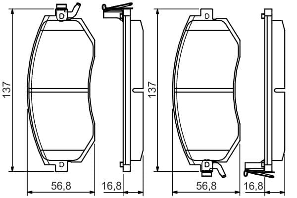 BOSCH Sada brzdových platničiek kotúčovej brzdy 0 986 495 125 1