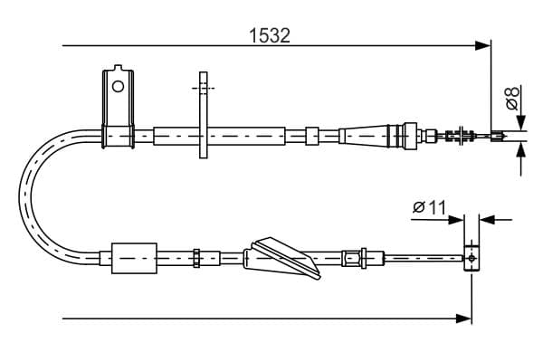 BOSCH Ťažné lanko parkovacej brzdy 1987482093 1