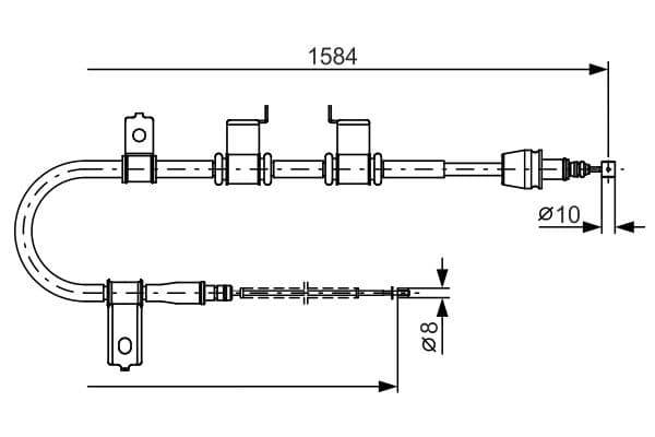 BOSCH Ťažné lanko parkovacej brzdy 1987482223 1