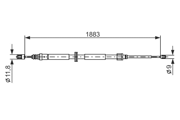 BOSCH Ťažné lanko parkovacej brzdy 1987482302 1