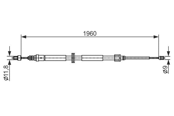 BOSCH Ťažné lanko parkovacej brzdy 1 987 482 432 1