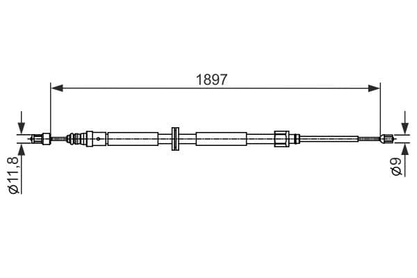 BOSCH Ťažné lanko parkovacej brzdy 1987482433 1