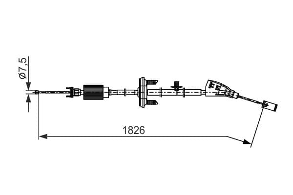 BOSCH Ťažné lanko parkovacej brzdy 1987482799 1