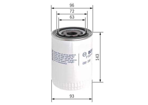 BOSCH Olejový filter F026407121 1